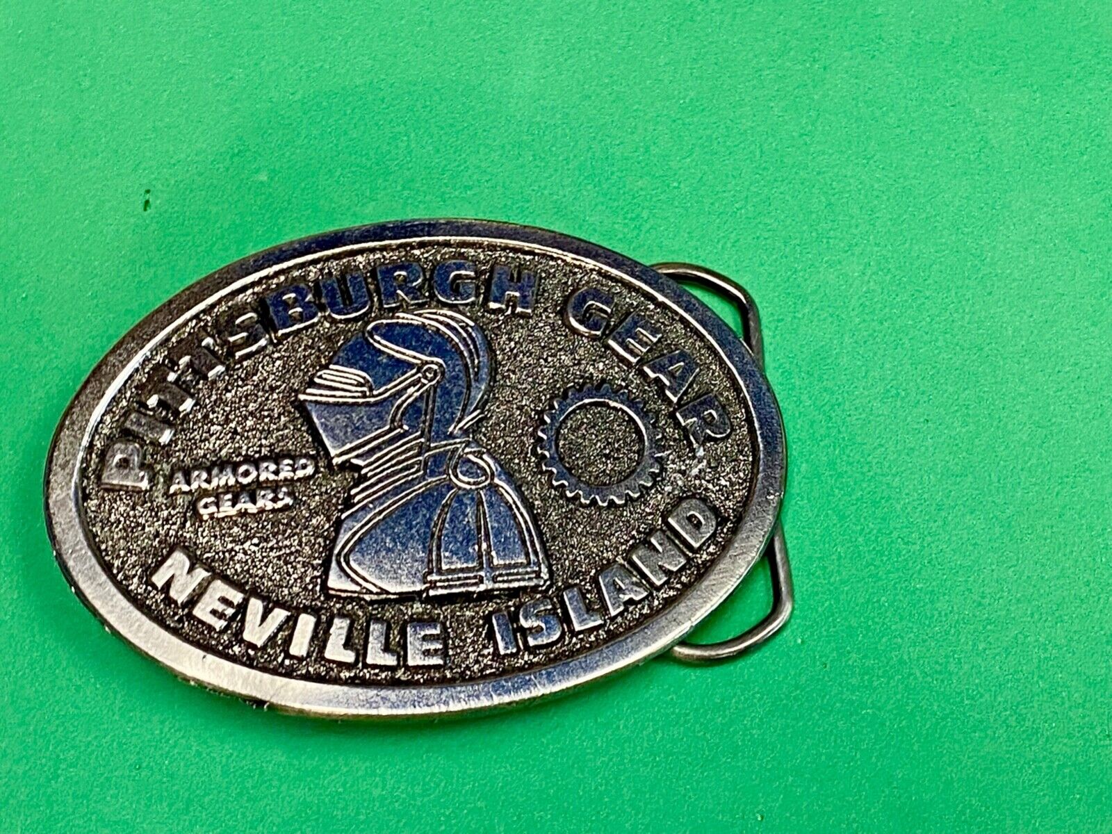 77 Pewter Belt Buckle Pittsburgh Gear Neville Island Great American Belt Buckle