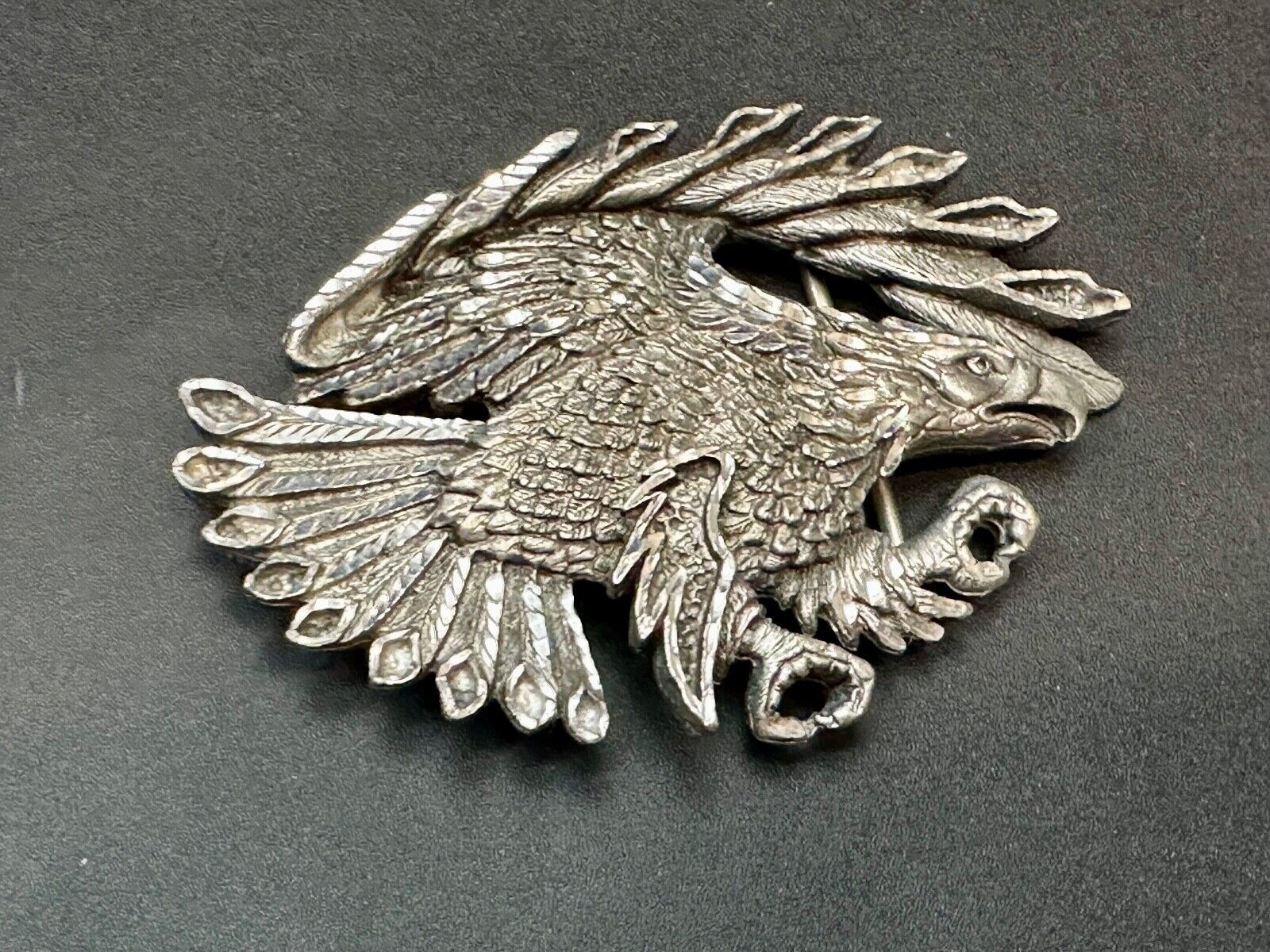 Vintage EJC EAGLE - Attacking Hunting Diving cutout belt buckle