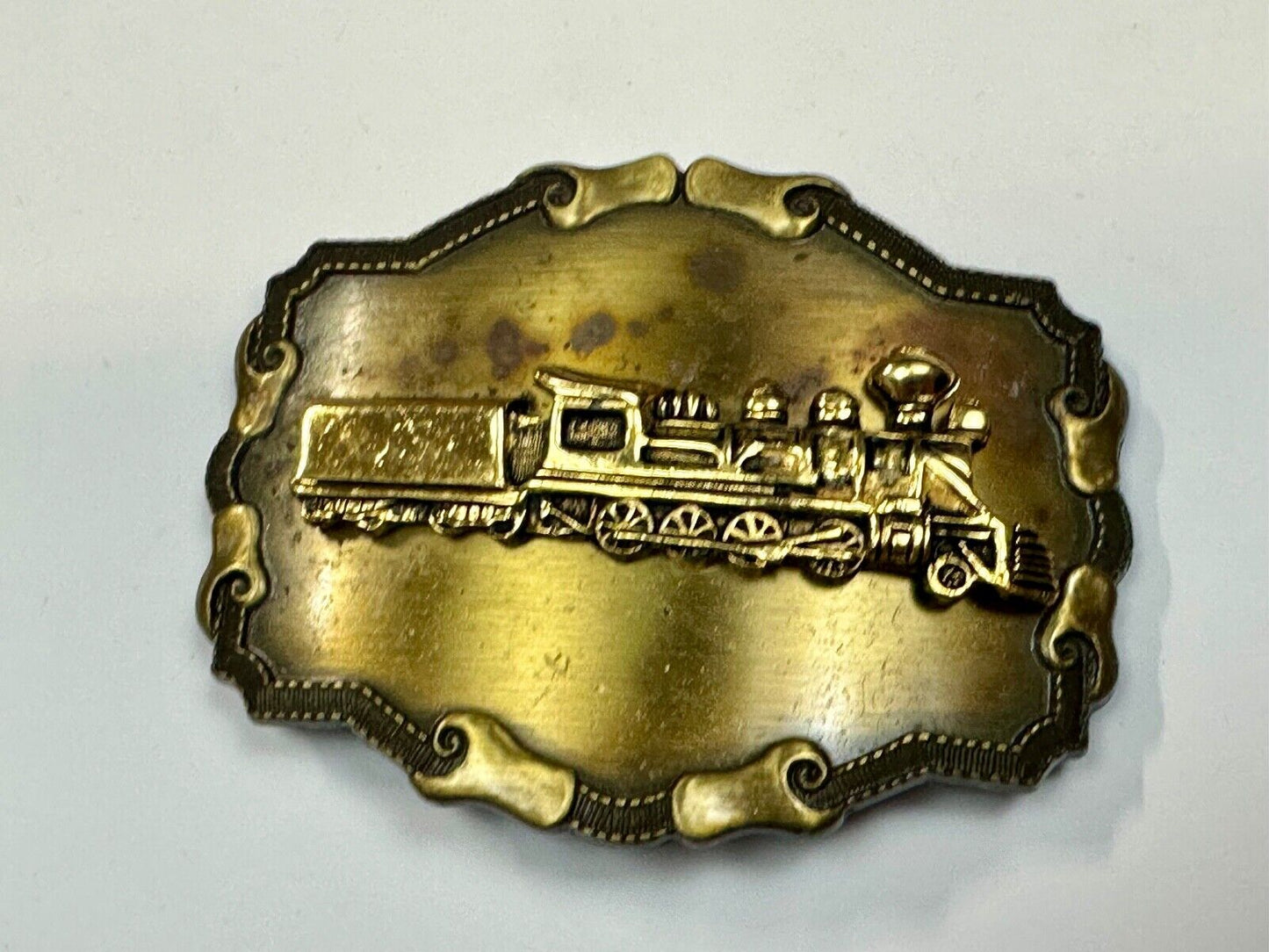 70's Raintree Steam Locomotive Belt Buckle Vintage Collectors RR Railroad Trains