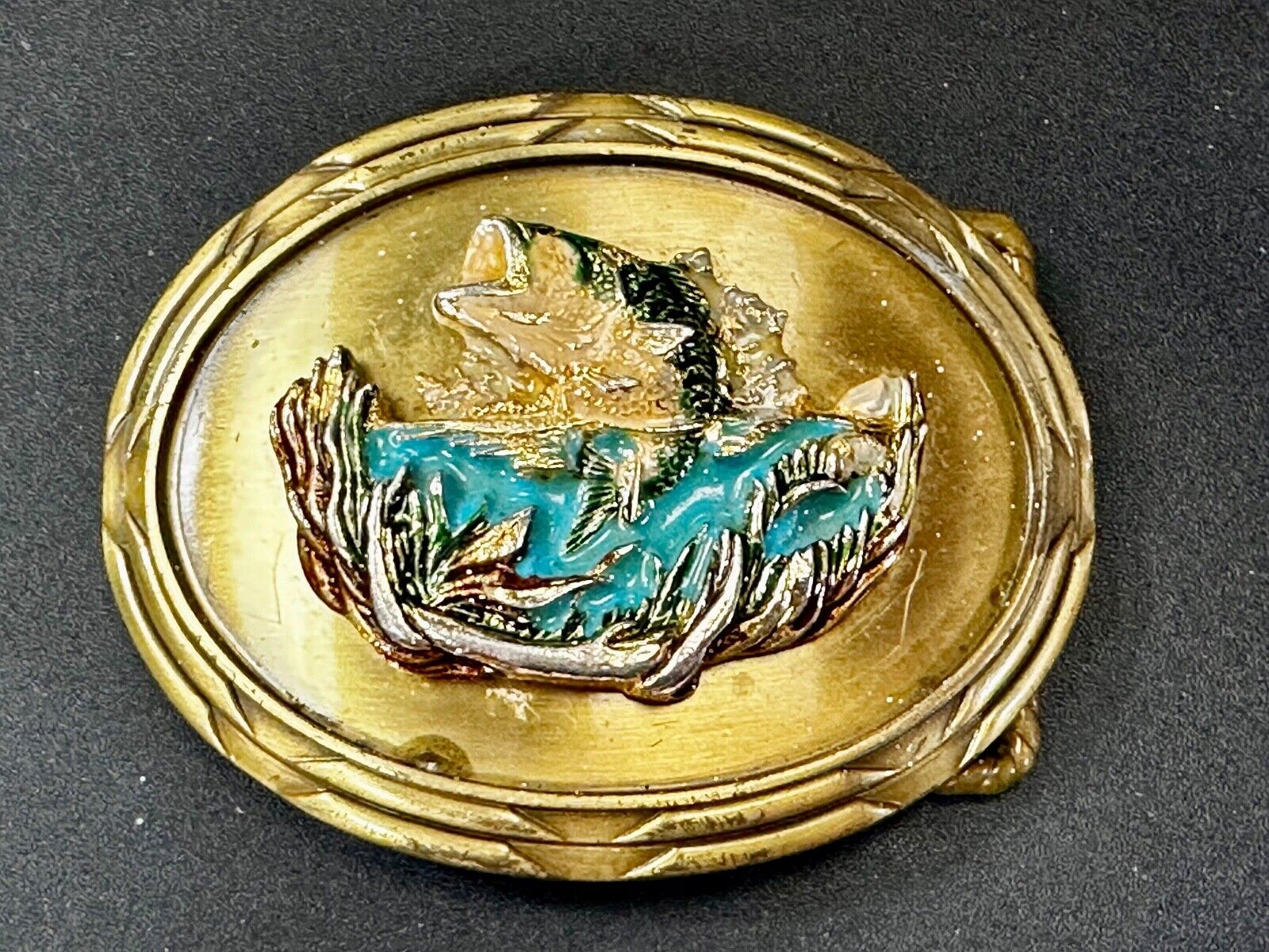 Trout Fish Sport Fishing Fisherman 1978 Colorful Belt Buckle by Rain Tree