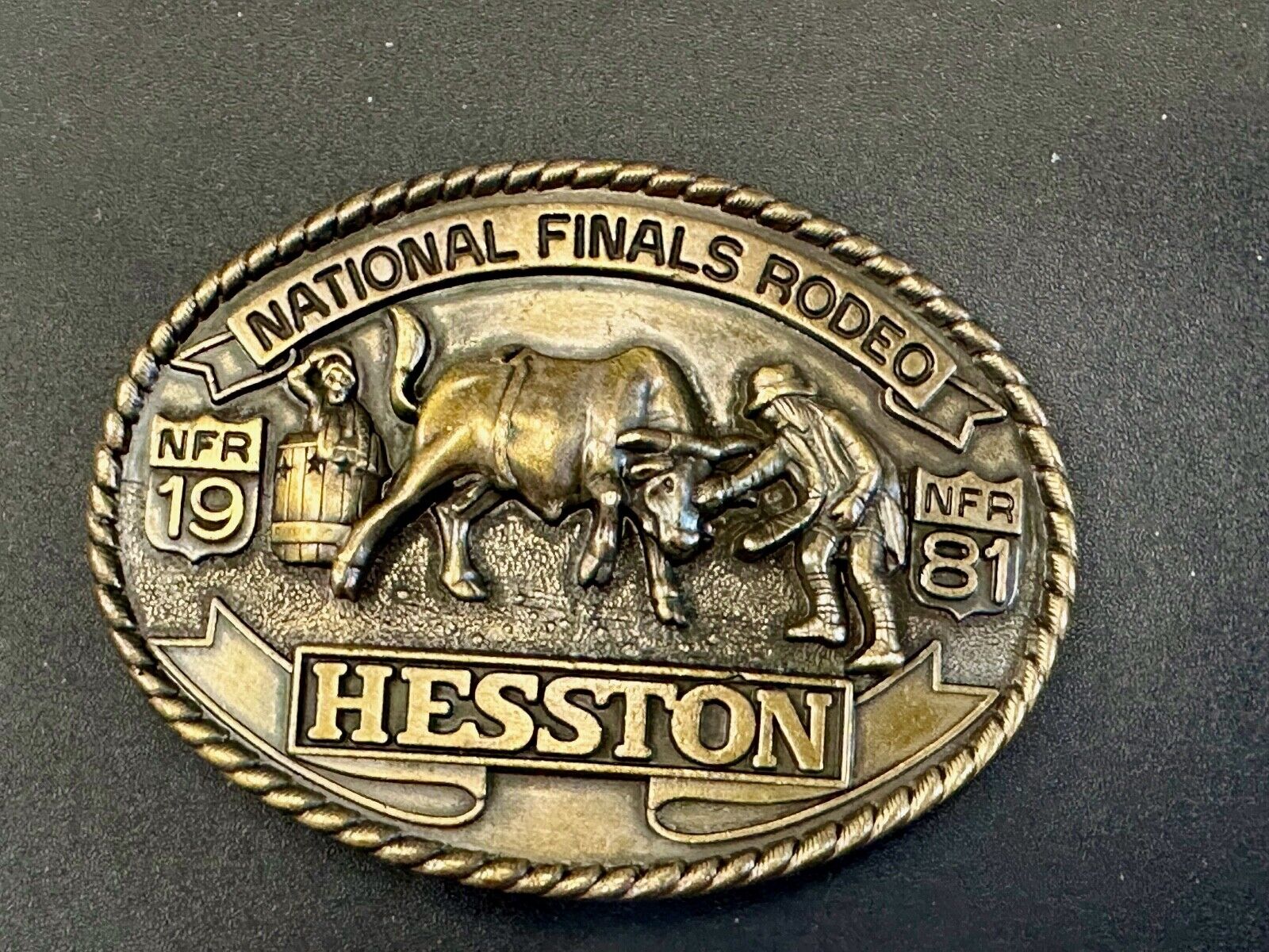 1981 Hesston National Finals Rodeo NFR Limited Edition Collectors Belt Buckle