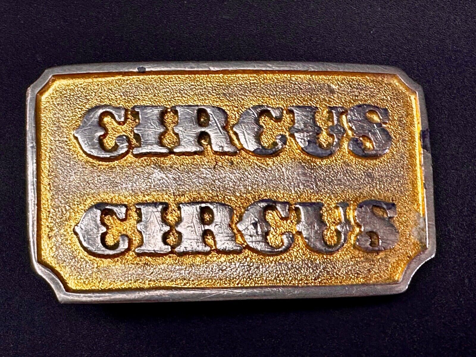 Vintage 1970s Circus Circus Hotel & Casino Gold-Tone Belt Buckle Rare Las Vegas