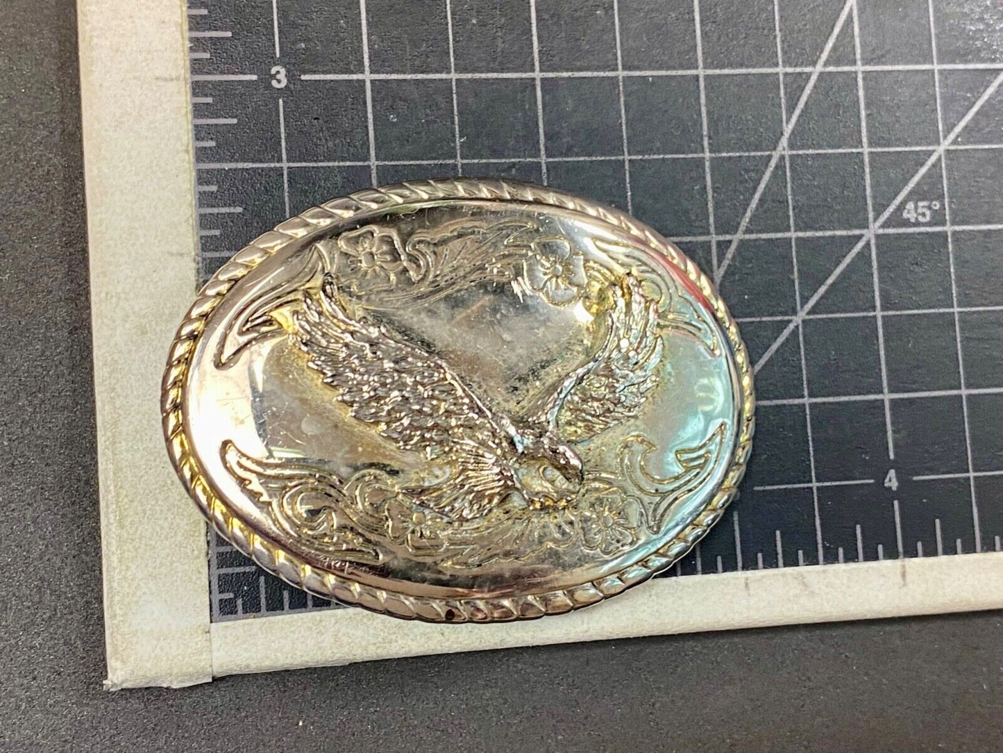 Vintage American Eagle Flying Proud belt buckle to restore