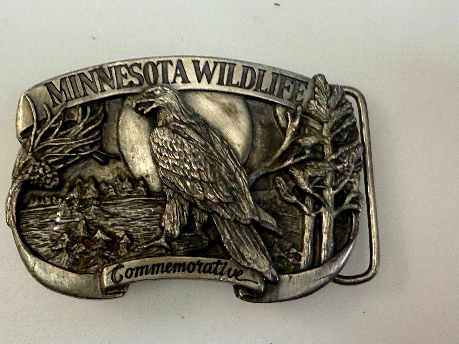 The Bald Eagle Minnesota Wildlife Commemorative 1986 Arrowhead Belt Buckle