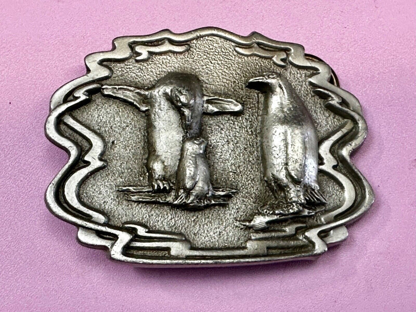 Adorable Penguins Vintage 1993 Great American Products Belt Buckle