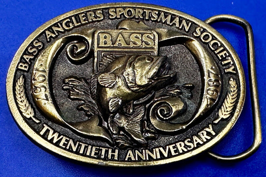 Bass Anglers Sportsman Society 20th Anniversary Fishing Club Belt Buckle
