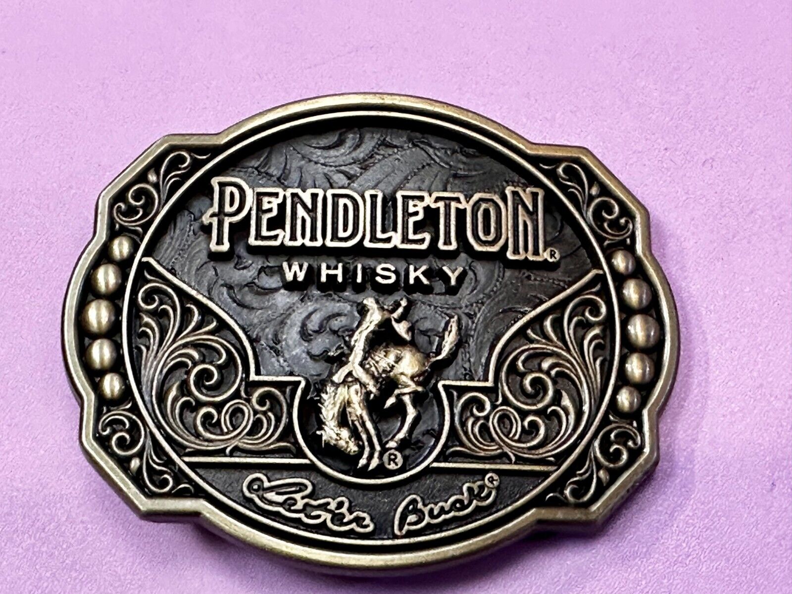 2024 Pendleton Whiskey Let'er Buck Rodeo Cowboy Montana Silversmiths Belt Buckle