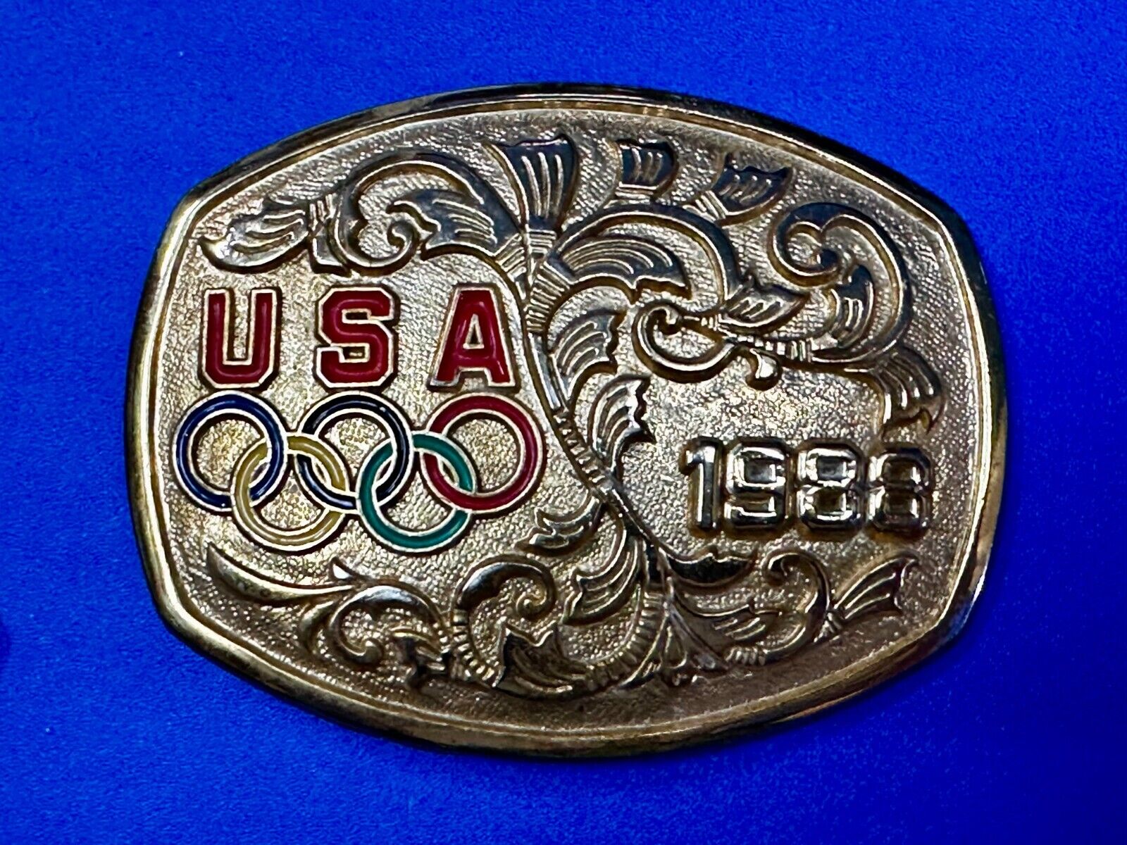 USA 1988 Olympic Games Commemorative Vintage Belt Buckle
