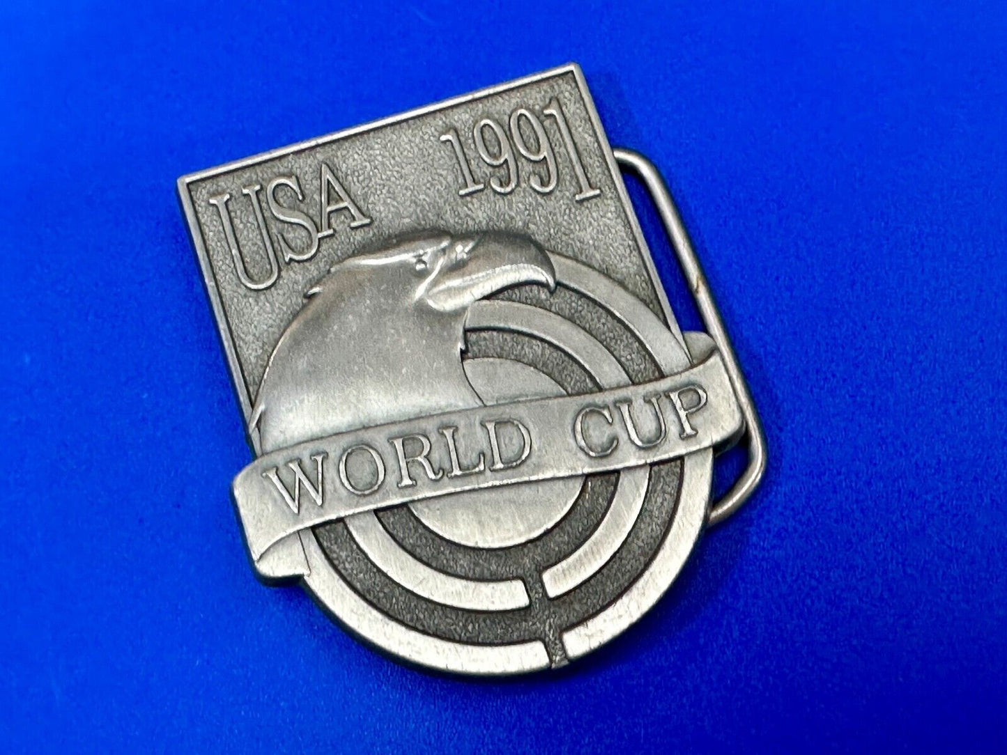 USA 1991 World Cup Eagle Soccer Target belt buckle