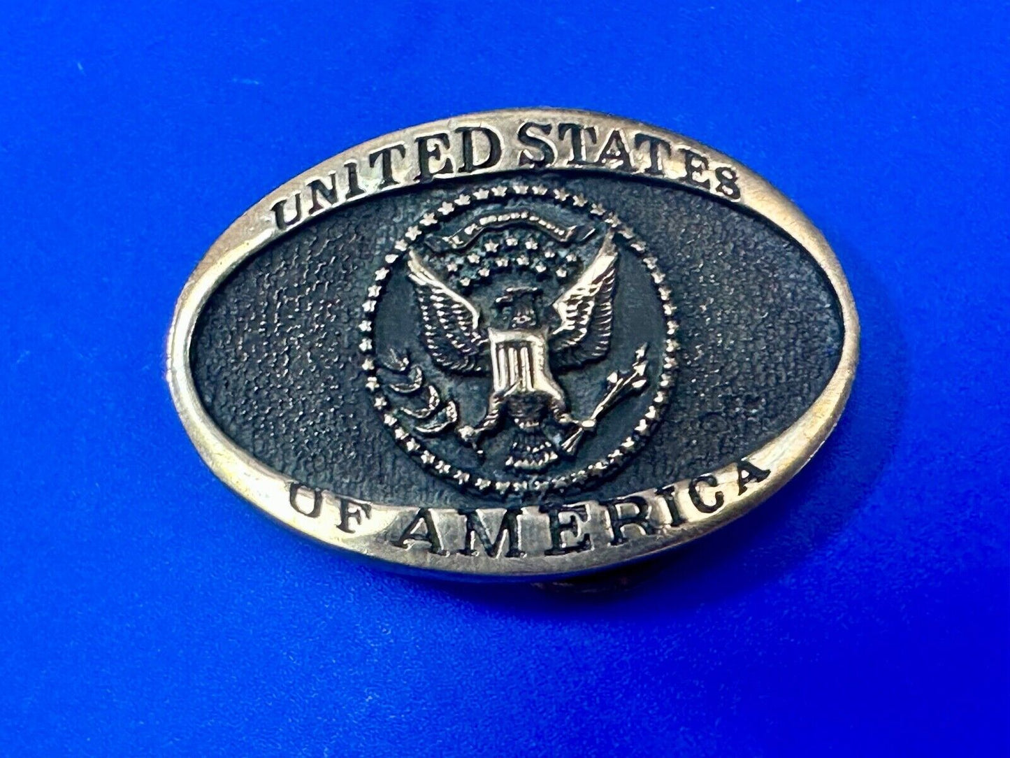 United States Of America USA Emblem, Seal Small Brass Heritage Mint Belt Buckle