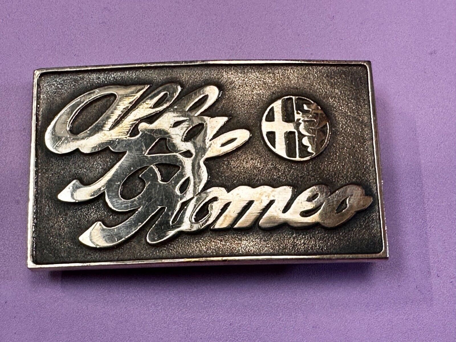 Alfa Romeo Italian Car Collectors Solid Brass Belt Buckle by UB