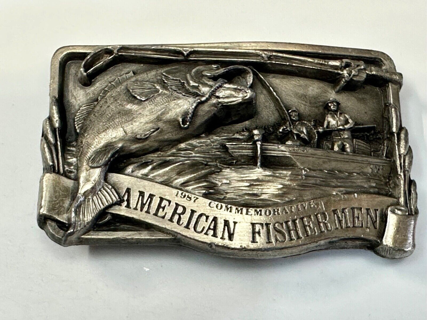 American Fisherman Vintage 1987 Commemorative Arroyo Grande Belt Buckle