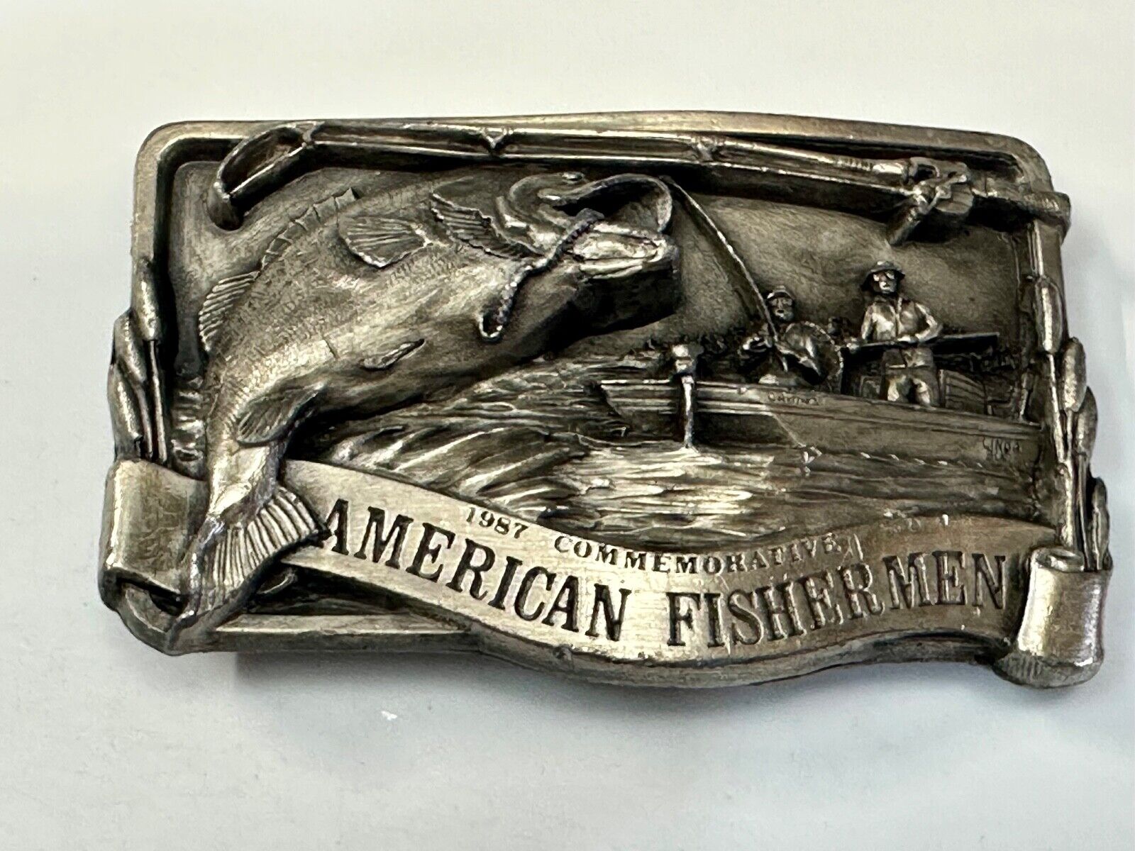 American Fisherman Vintage 1987 Commemorative Arroyo Grande Belt Buckle