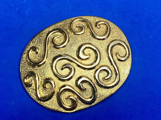 Vintage Gold Color Scarf Tie Bolo Belt Buckle 
