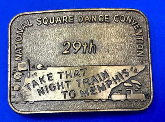 29th National Square Dance Competition Take Night Train to Memphis belt buckle