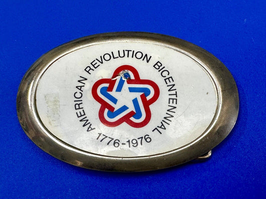 The American Revolution Bicentennial Patriotic Colors Star Vintage Belt Buckle