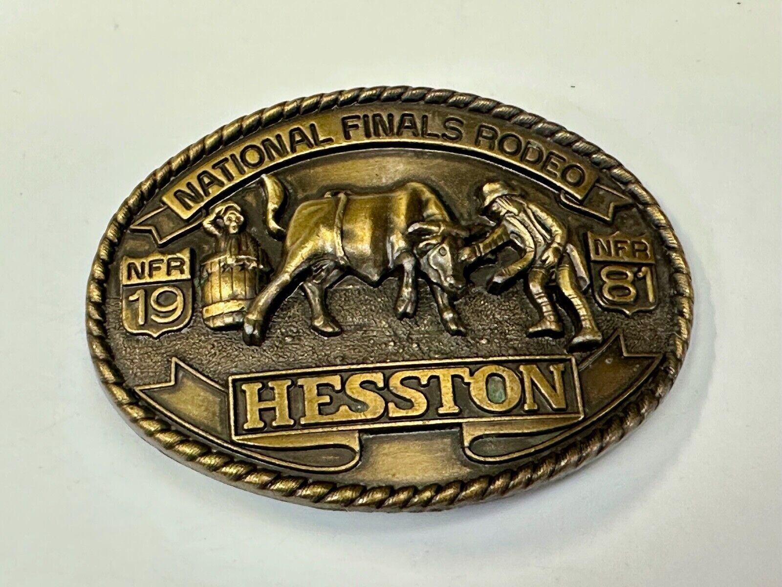 1981 Hesston National Finals Rodeo NFR Limited Edition Collectors Belt Buckle