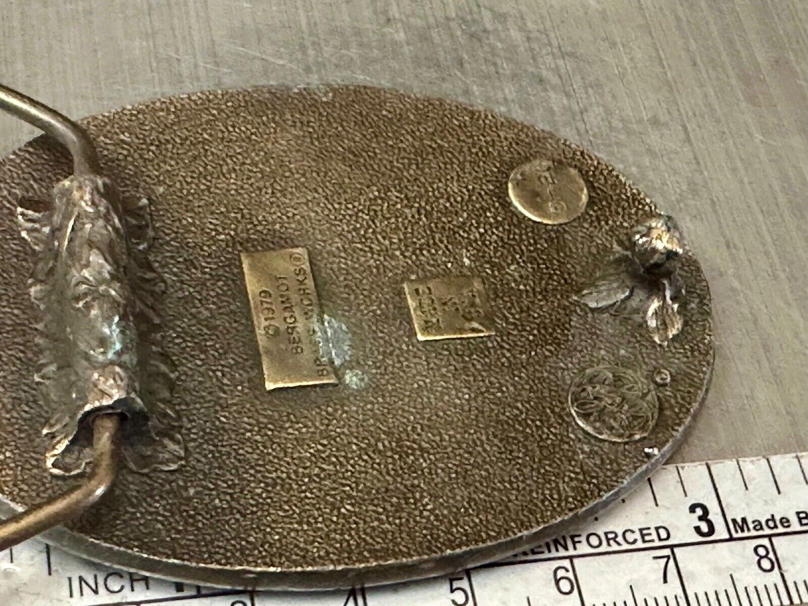 Vintage 1979 Texas Star Retro Style belt buckle by Bergamot Brass Works