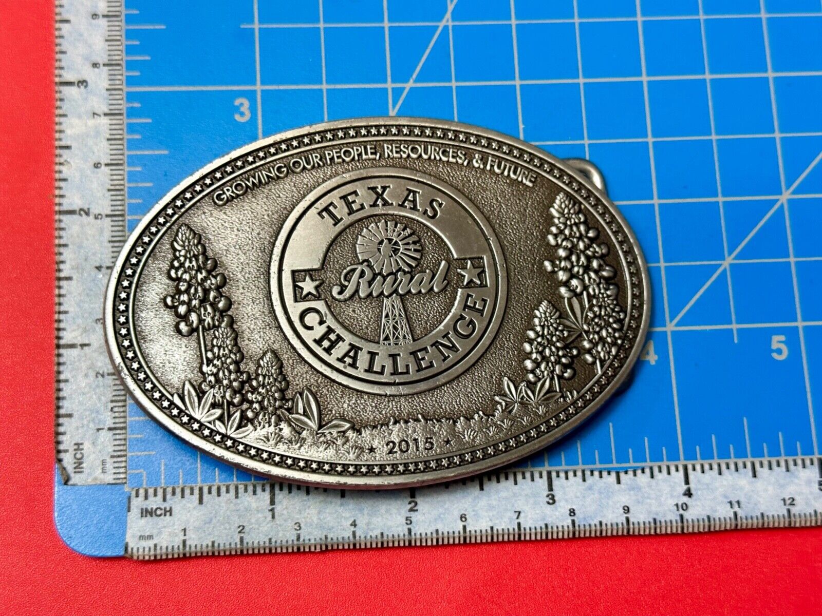 Texas Rural Challenge Growing our people, resources and future 2015 belt buckle