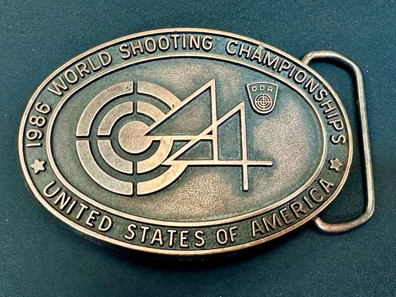 United States of America 1986 World Shooting Championship Souvenir Belt Buckle