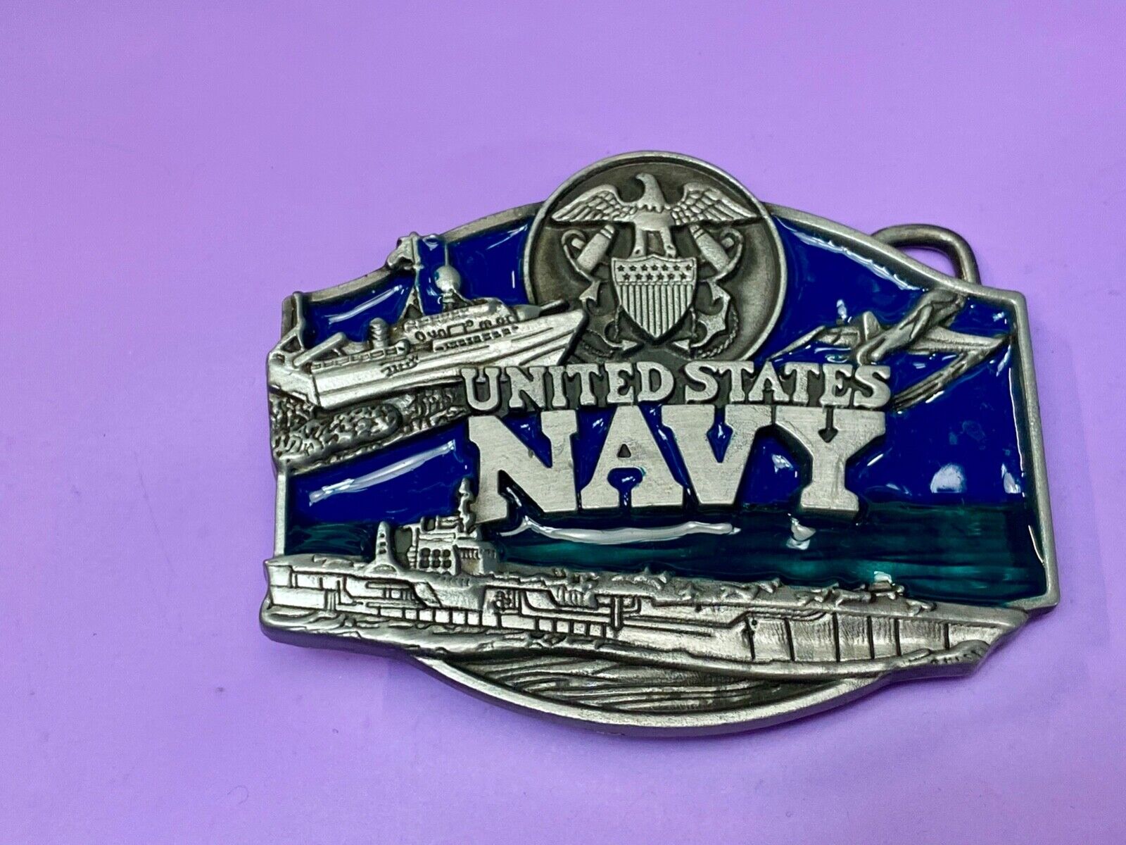 United States Navy American Battleship Anchor Raised belt buckle