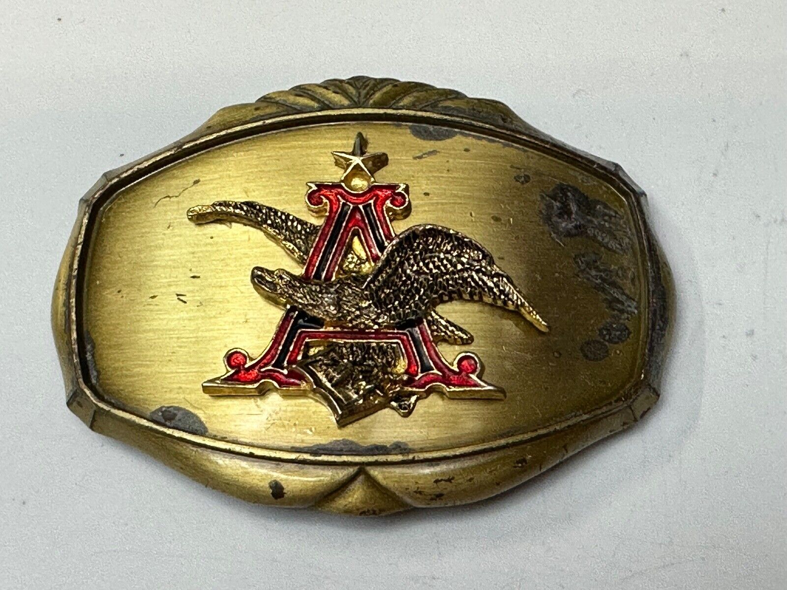 ANHEUSER BUSCH Vintage 1978 Beer Collectors Brewery Raintree Belt Buckle