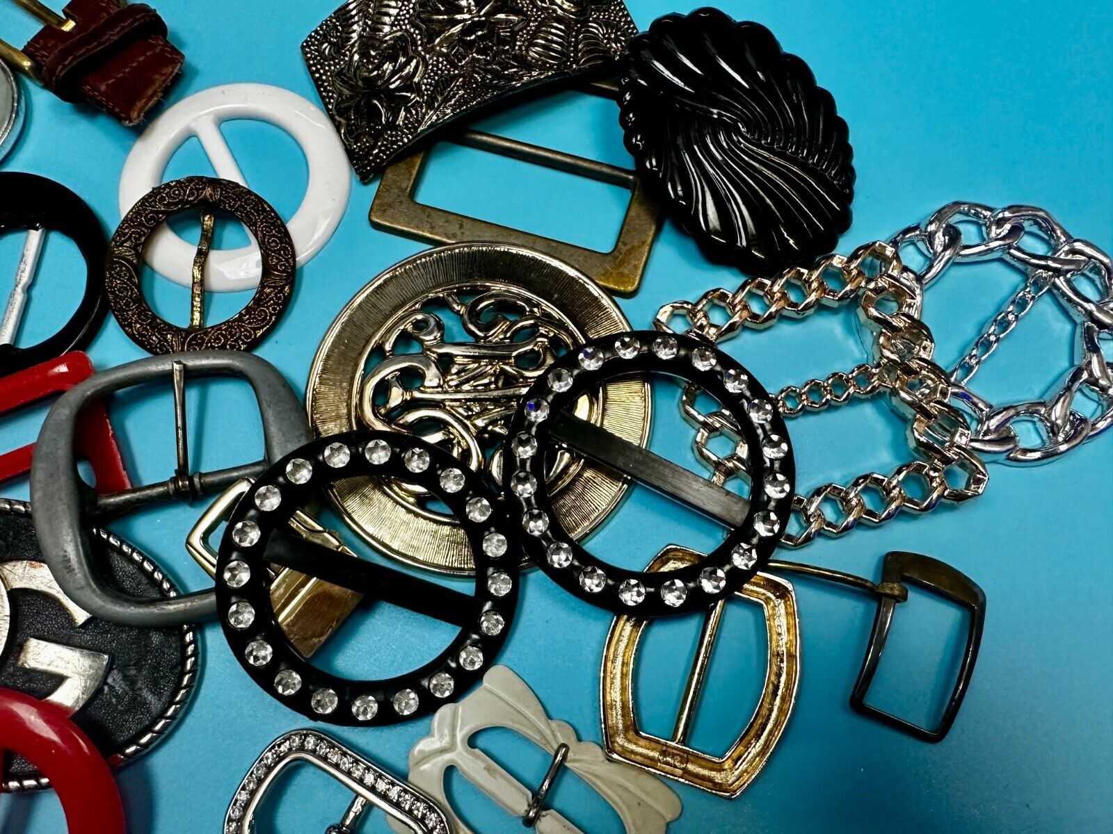 23 Vintage to Modern Scarf Slides Belt buckles -  Lot, Grab Bag - Resale Gifts!