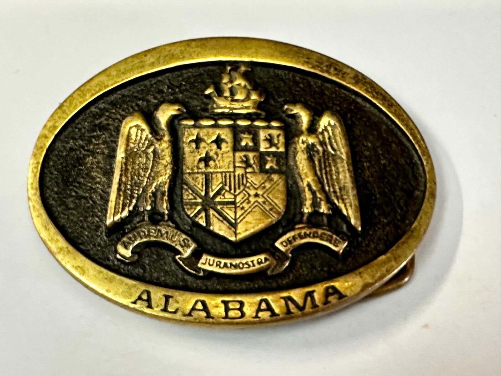 Alabama State Al Statehood Montgomery University Solid Brass 1978 Belt Buckle