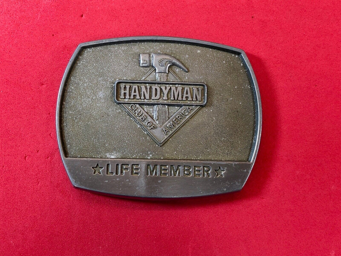 Vintage HANDYMAN CLUB OF AMERICA Belt Buckle  ~ Life Member 1996 Dad Gift