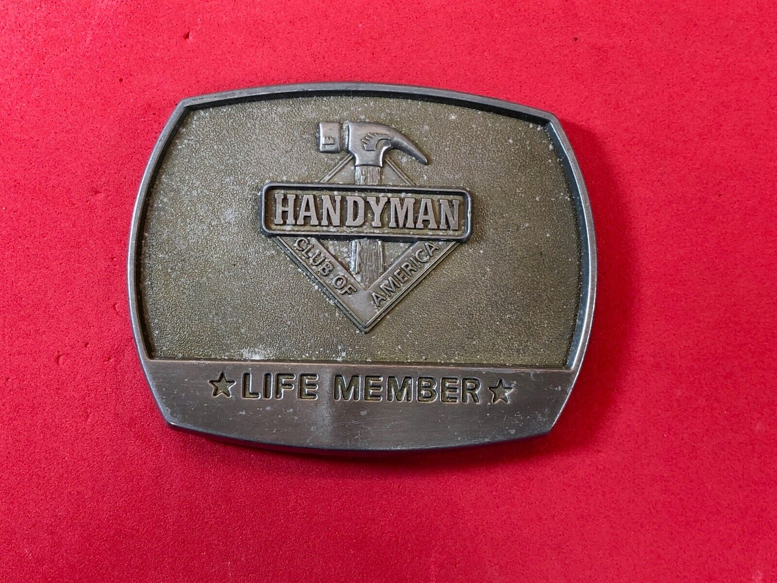 Vintage HANDYMAN CLUB OF AMERICA Belt Buckle  ~ Life Member 1996 Dad Gift