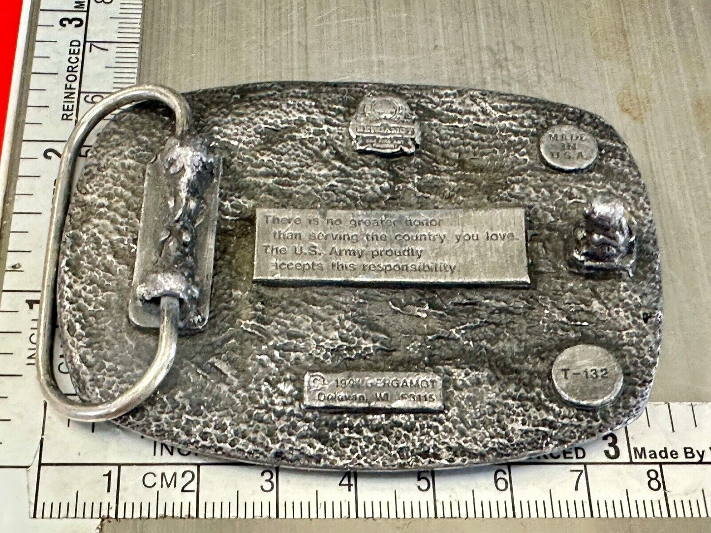 US United States Army No greater Honor than serving 91 Commemorative belt buckle