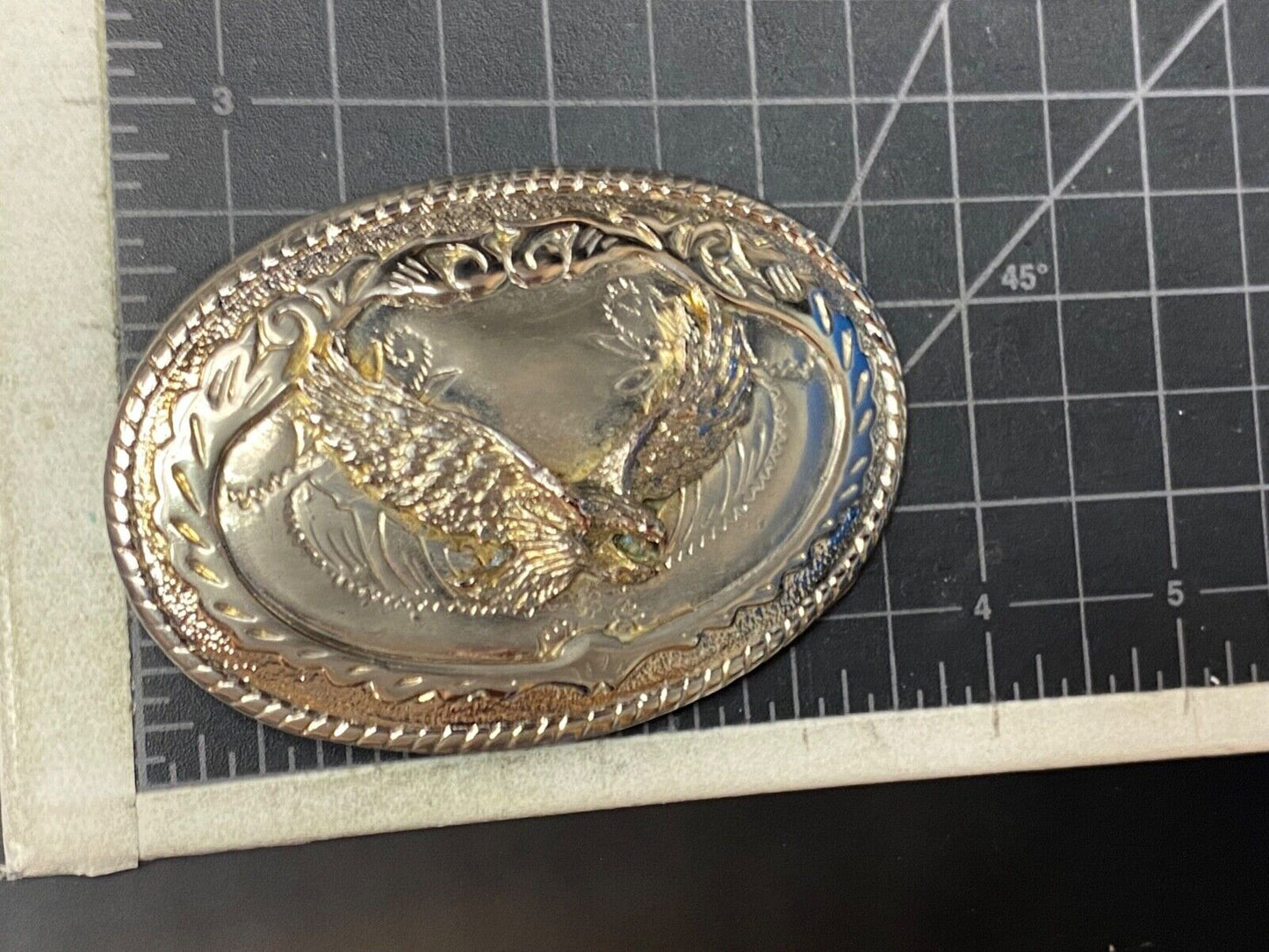 USA made American Bald Eagle Flying Hunting Diving for Prey western belt buckle