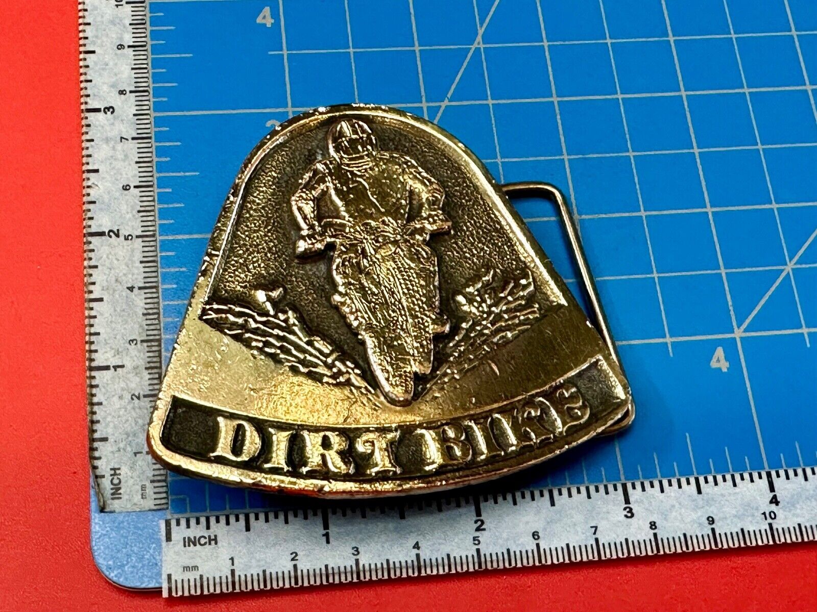 Vintage 1975 Dirt Bike Adzes sporting biking motorcycle belt buckle
