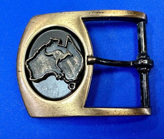 Australia Shape Hopping Kangaroo SMALL replacement brass tone 1" belt buckle