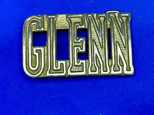 Vintage Glenn Name Block Letter Belt Buckle By The Chad Mfg. Denver Co