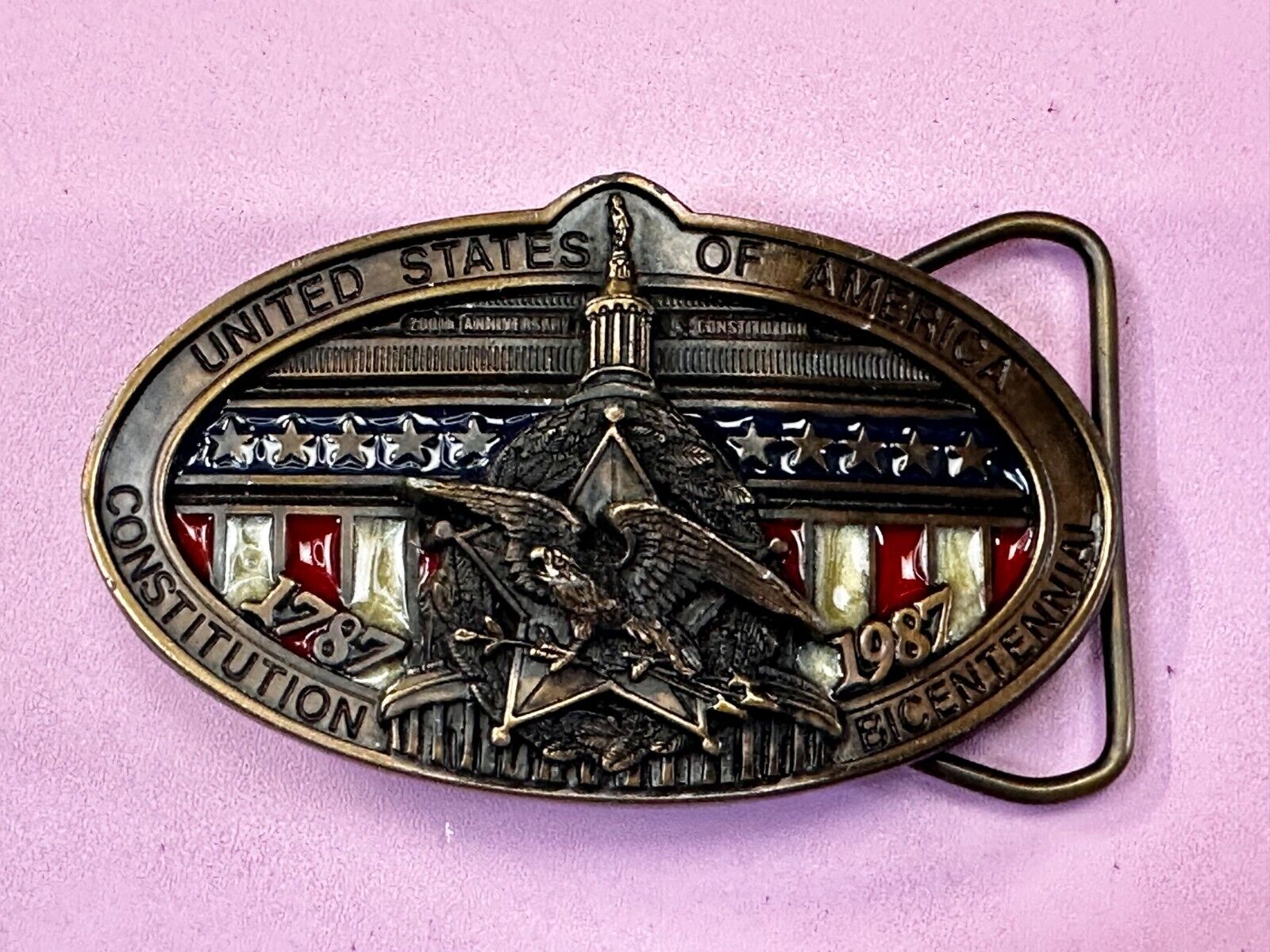 United States of America Constitutional Bicentennial Commemorative Belt Buckle
