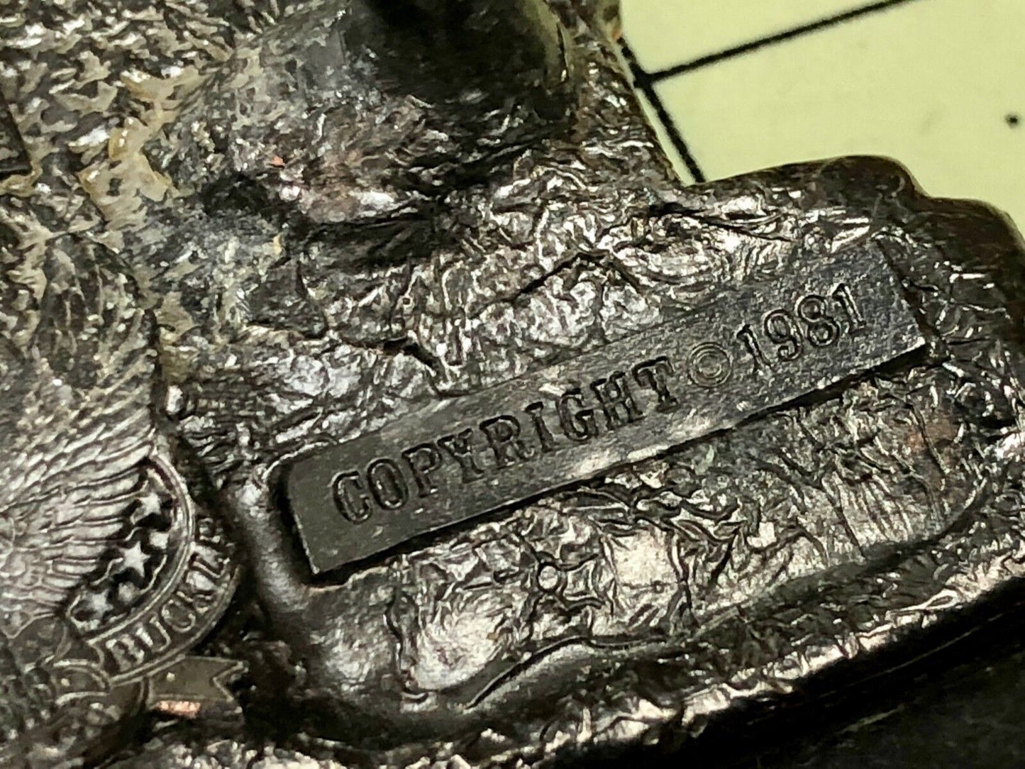 Vintage 1981 Figural train cut out locomotive Belt Buckle