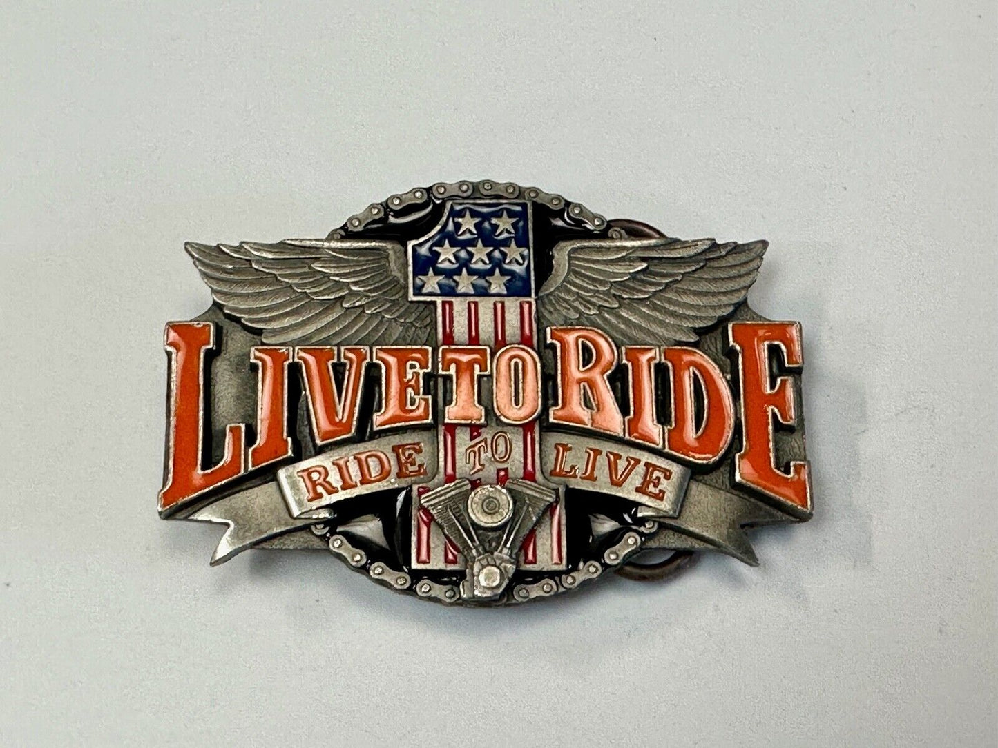 #1 Live to ride - Eagle Flag Bikers Motorcycles X-7 Siskiyou belt buckle