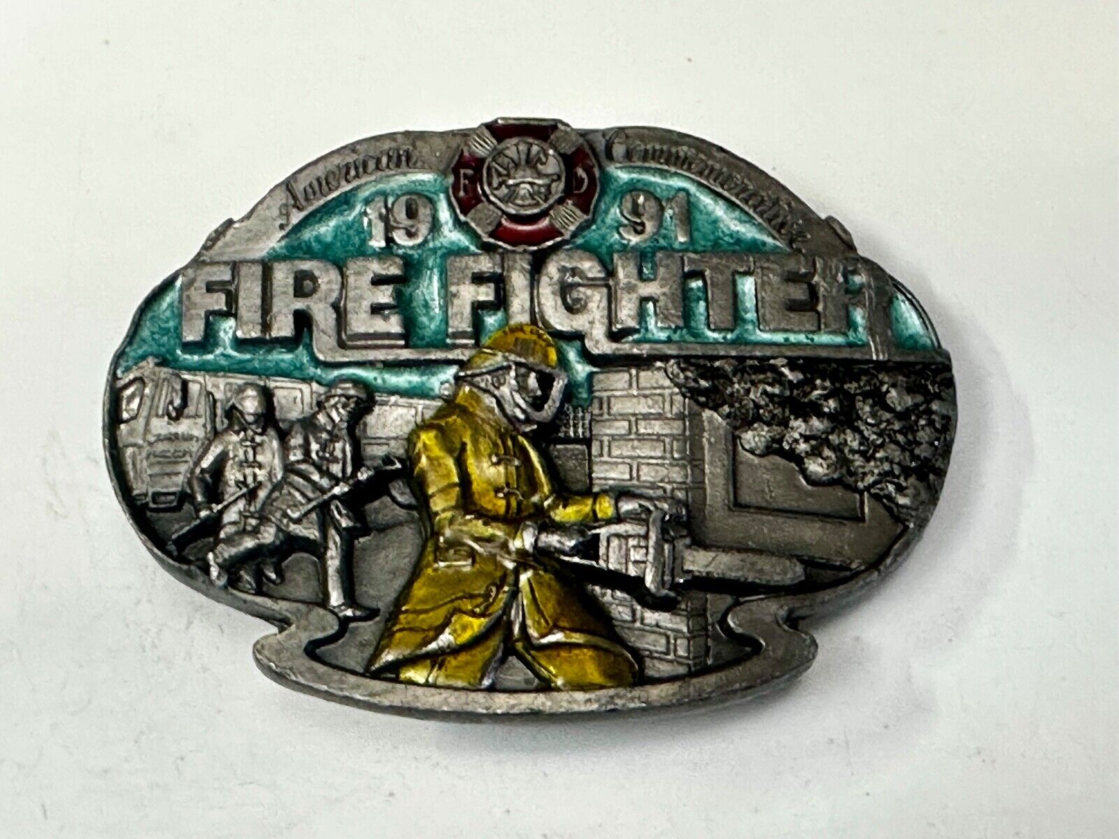 1981 Fire Fighter Commemorative Collection Vintage Arroyo Grande Belt Buckle