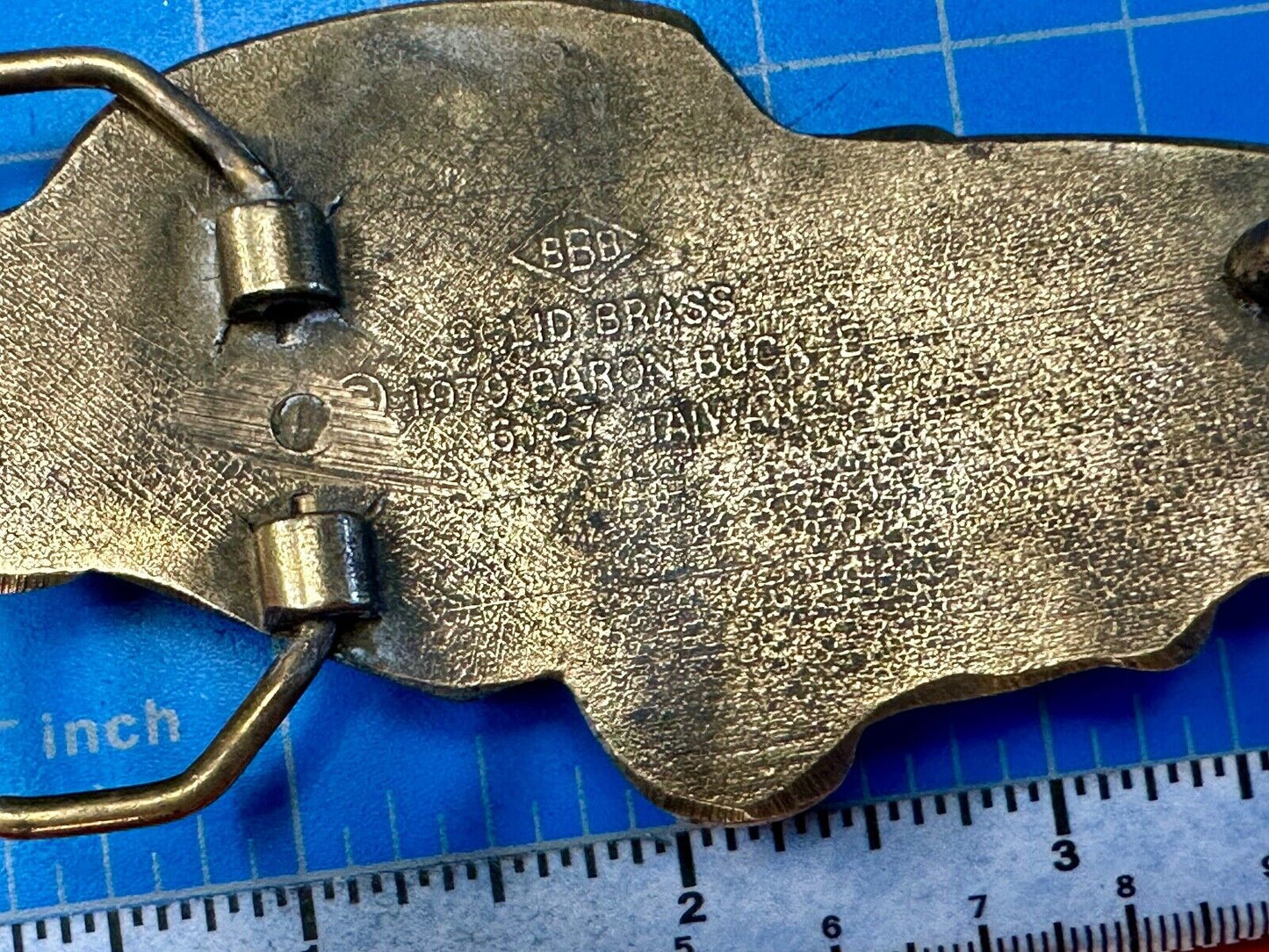 1st Generation Corvette Solid Brass Car Collectors Baron Belt Buckle 1979