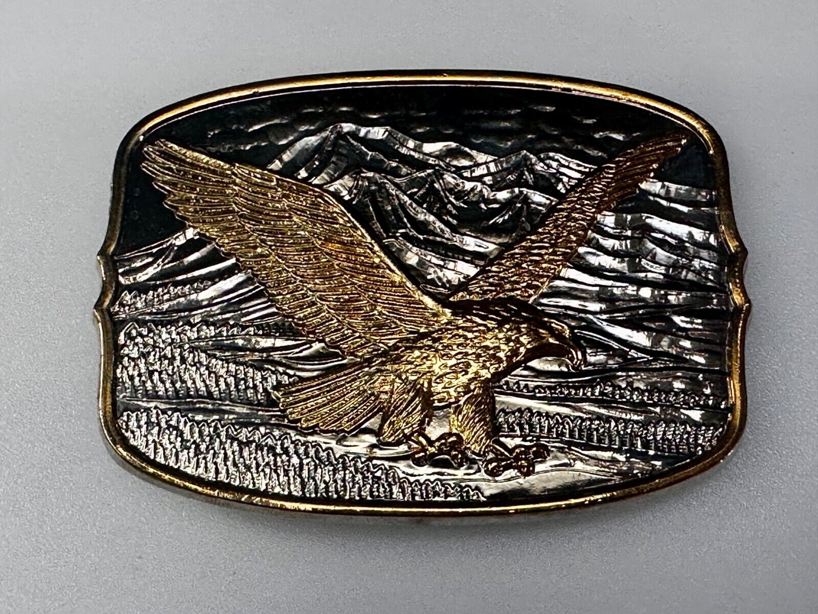 American Eagle commemorative 24K gold & silver plated belt buckle w/ COA