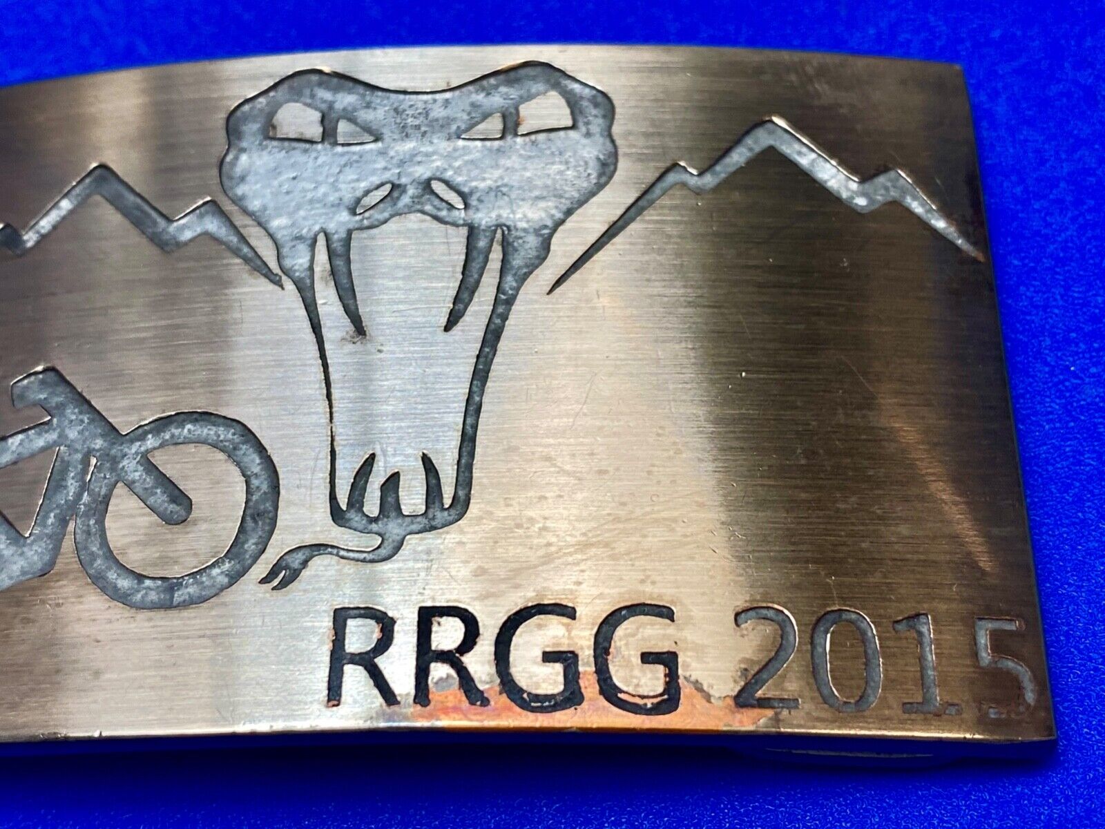 2015 RRGG Mountain Bike Belt Buckle Viper Logo Event Trail Ride Race BMX