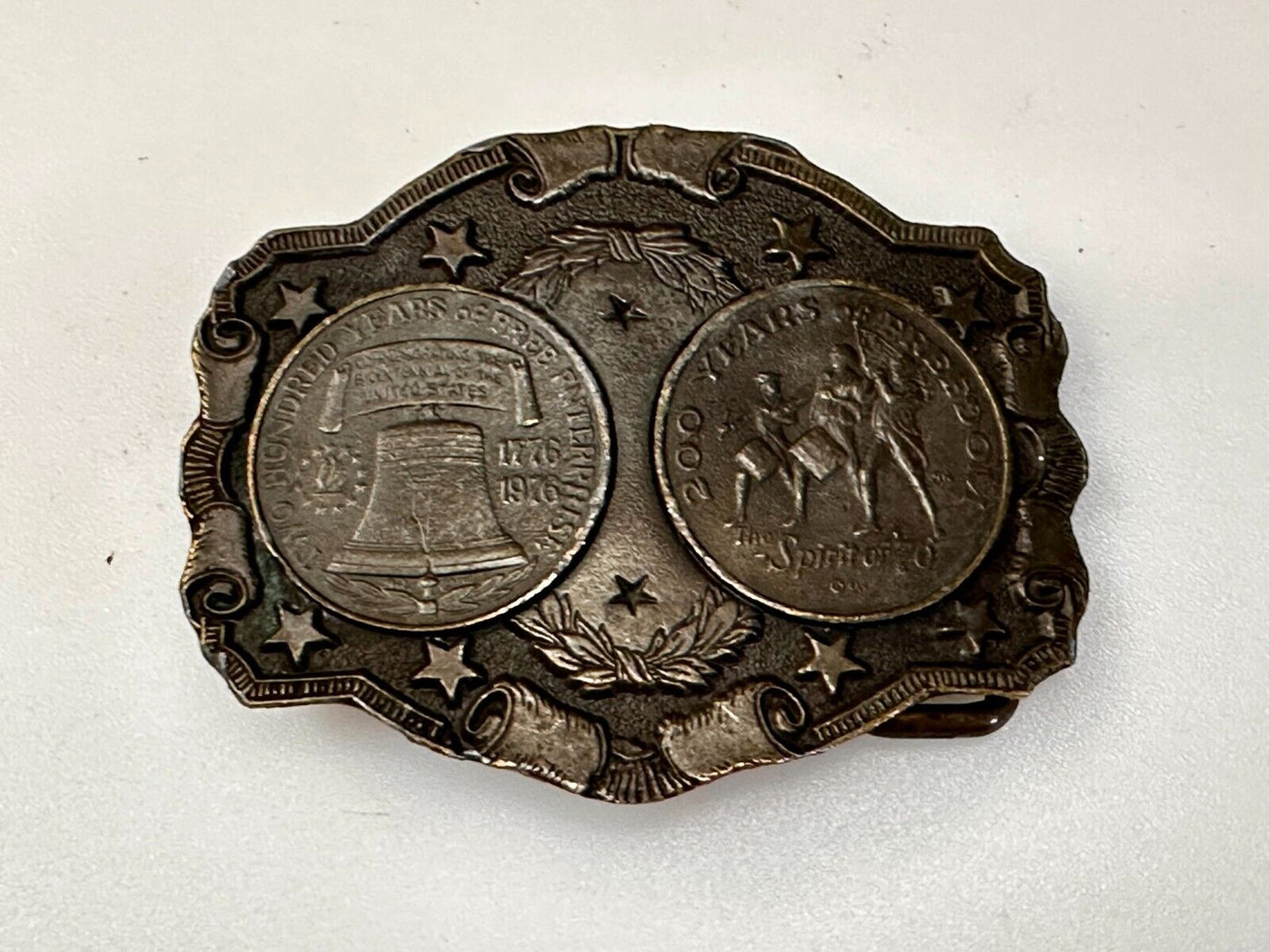 200 YEARS OF FREEDOM USA BICENTENNIAL 76 Coin Collectors Patriotic Belt Buckle