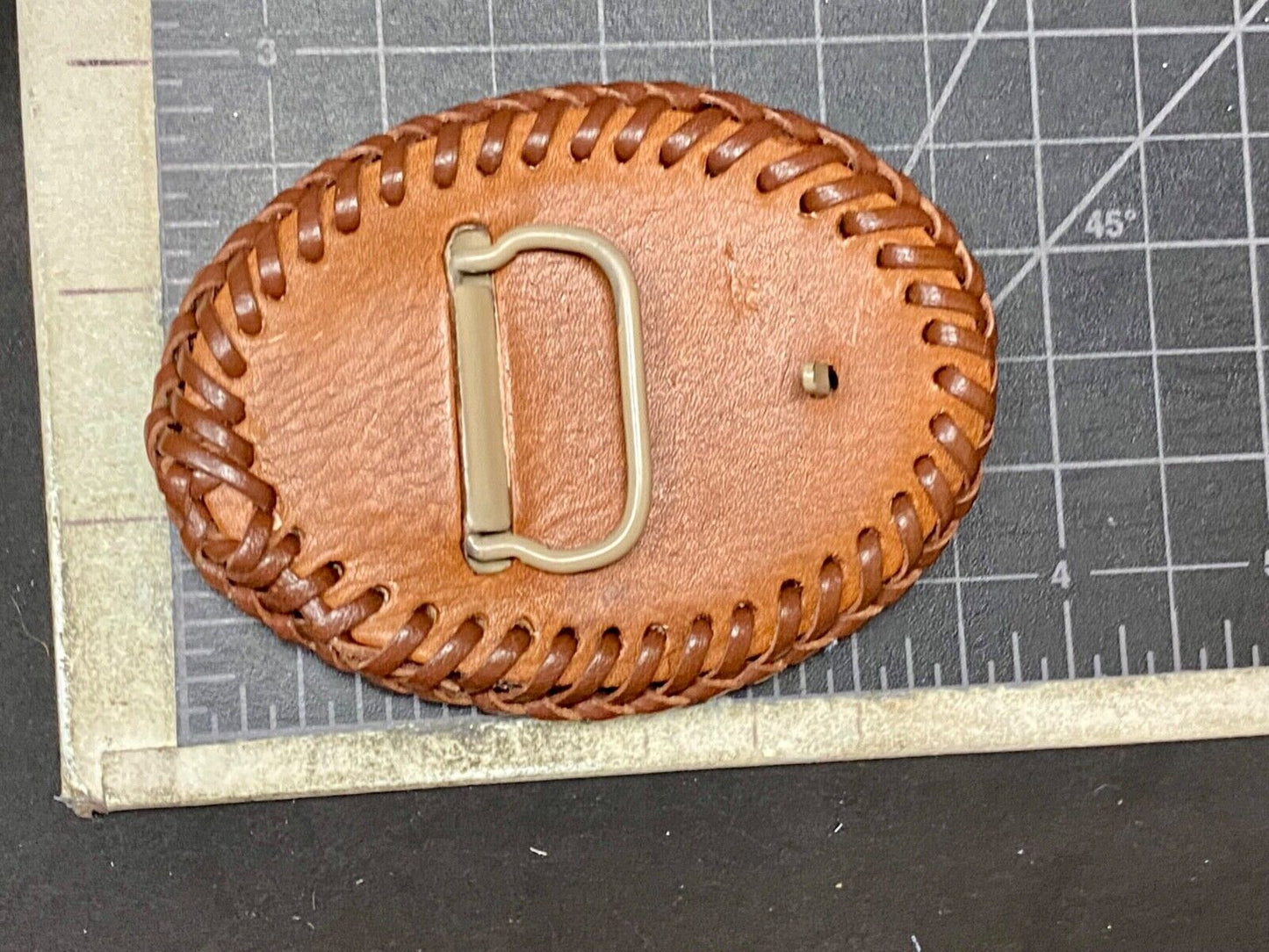 Ultimate Hockey Fan -  Hand Stitched Leather Western Oval Belt Buckle