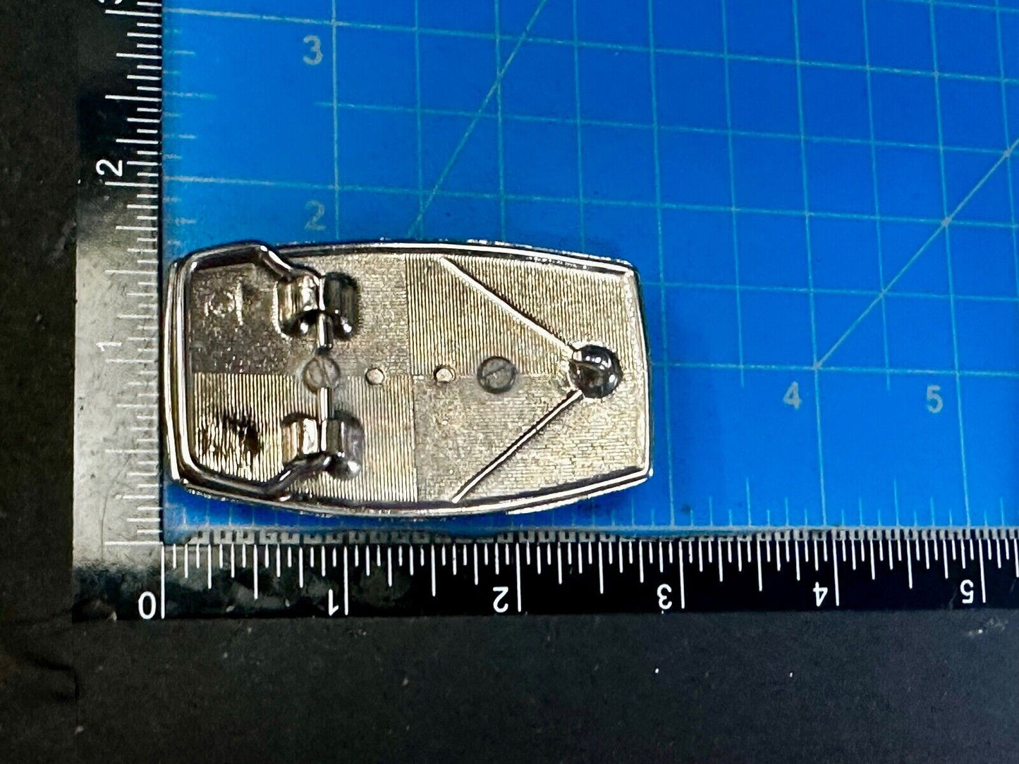 Vesuvianite? Cabochon Cab Centerpiece - Western silver & black color Belt Buckle