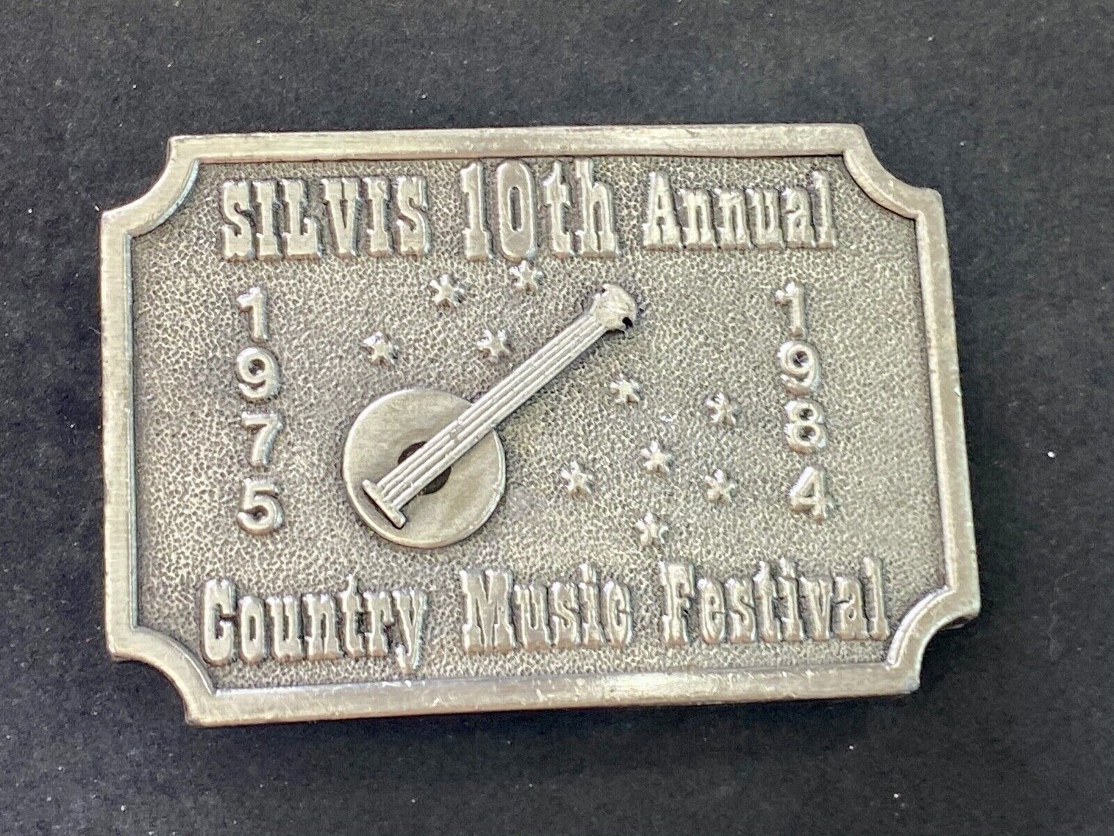 Vintage 1984 10th annual Country music festival SILVIS Illinois belt buckle  