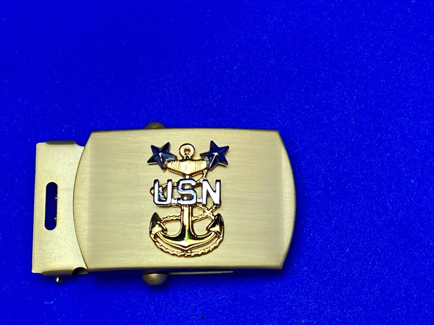 Usn United States Navy  - Star Anchor Eagle Emblem Nos Belt Buckle For 1" Belt