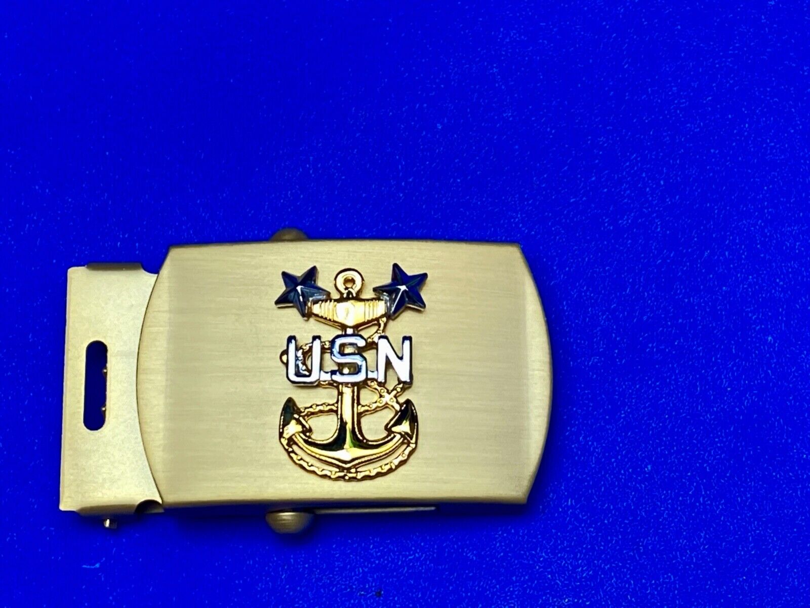 Usn United States Navy  - Star Anchor Eagle Emblem Nos Belt Buckle For 1" Belt