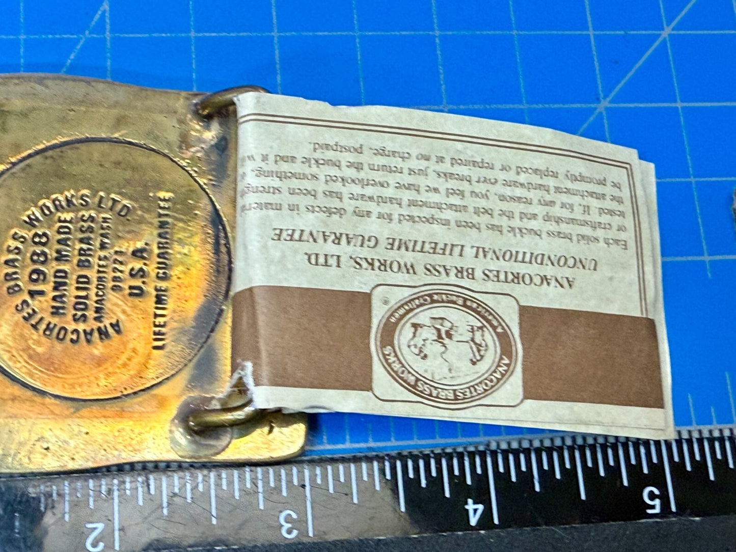Albany Paper Mill 1,000,000 Safe Hours Solid Brass 1988 Anacortes Belt Buckle