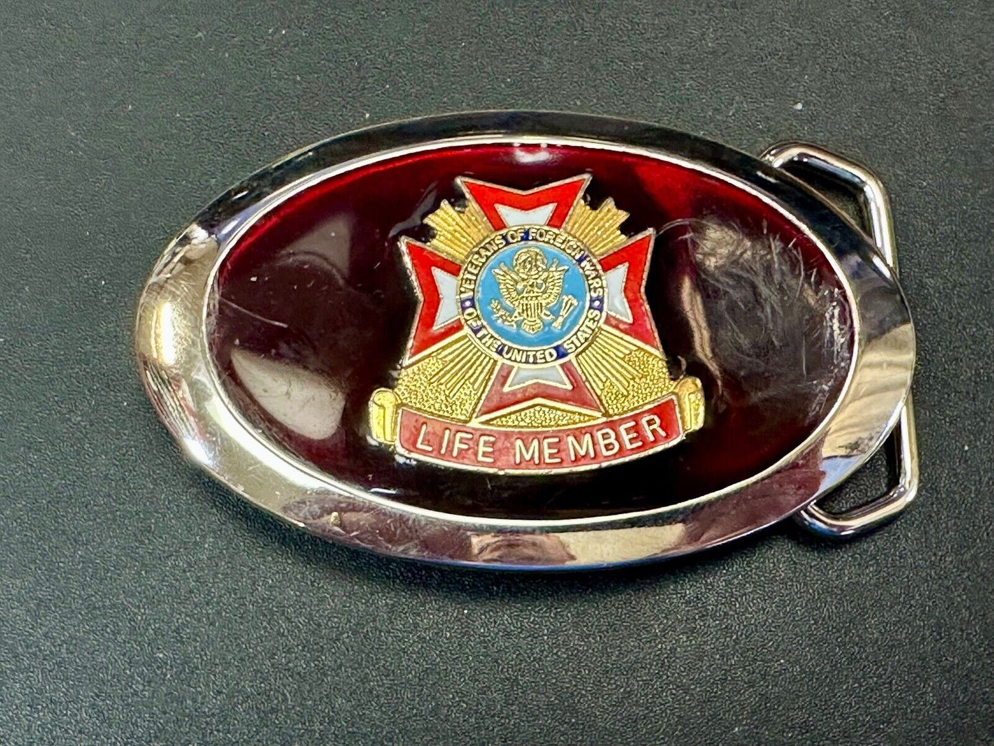 Veterans of Foreign Wars vintage LIFE member belt buckle
